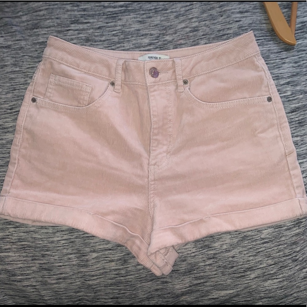 Pink Corduroy Shorts from F21